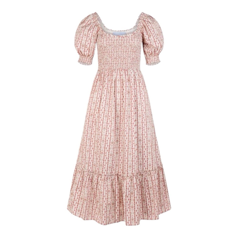 Hill House Home The‎ Nap Dress Women's XS Floral Smocked Maxi Pockets Lined